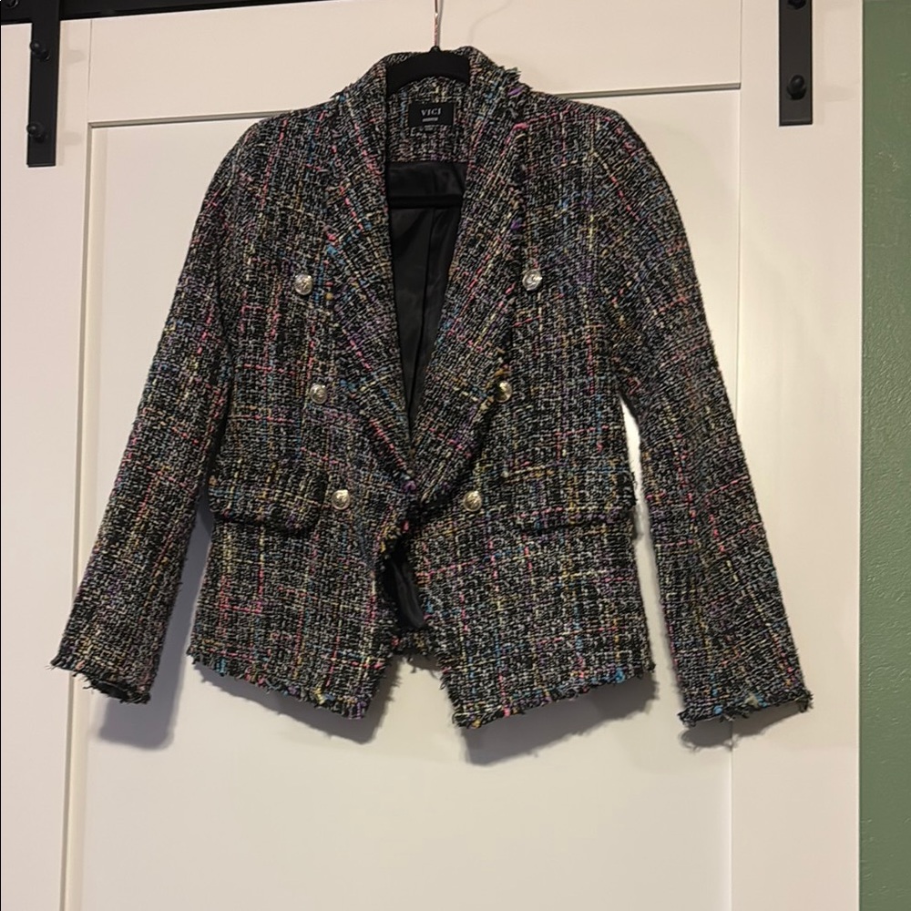 Vici Multicolor Tweed Blazer